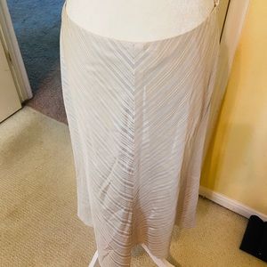 Banana Republiccream & metallic teal chevron skirt